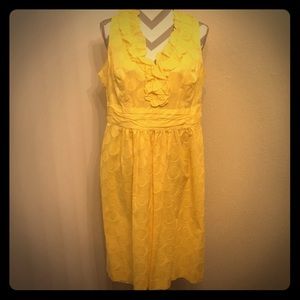 Yellow Polka Dot Ruffle Dress by Studio I